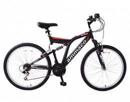 Ammaco Road Bike Ammaco. Dark Ascent 26" Dual Suspension Mountain Bike Shimano 18 Speed Black / Red 16" Frame