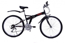 Ammaco Road Bike Ammaco Pakka 26" Wheel Folder Folding Bike 18 Speed Mountain Bike Matt Black