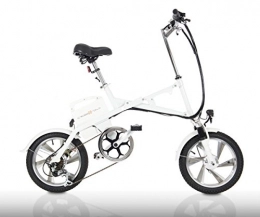 Synergybikes Bike Cross Fold White 16FE, Pedelec, Multiple Test Winner Patent. One Click Folding Bike, E-bike, Electric Scooter with Throttle, 20KM / H and 25km / h version Shimano Gears, Aluminium Rims 15Ah / Panasonic Battery, up to 80km Range, City Bike