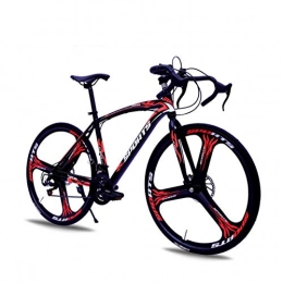 DGAGD Bike DGAGD 26-inch road bike with variable speed and double disc brakes, one wheel for racing bicycles-Black red_21 speed
