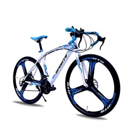 DGAGD Bike DGAGD 26-inch road bike with variable speed and double disc brakes, one wheel for racing bicycles-White blue_27 speed