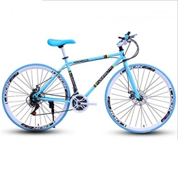 DGAGD Bike DGAGD 26 inch variable speed dead fly bicycle dual disc brake pneumatic tire solid tire 24 speed bicycle road racing 40 knife circle blue