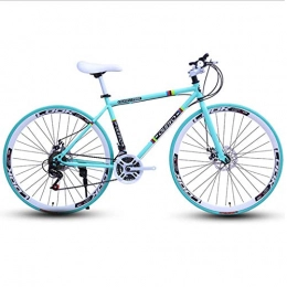 DGAGD Bike DGAGD 26 inch variable speed dead fly bicycle dual disc brake pneumatic tire solid tire 24 speed bicycle road racing 40 knife circle light blue