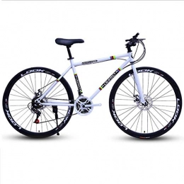 DGAGD Bike DGAGD 26 inch variable speed dead fly bicycle dual disc brake pneumatic tire solid tire 27 speed bicycle road racing 40 knife circle white
