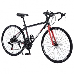 EASSEN Bike EASSEN 21 Speed 700C Road Bike Shift Bike, Lightweight Aluminum Road Bike, With Dual Disc Mechanical Disc Brakes, 120kg Capacity Road City Bike For Men And Women black red