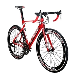 EUROBIKE Bike Eurobike XC7000 Road Bike 14 Speed Light 54cm Aluminum Frame Road bicycle (red)