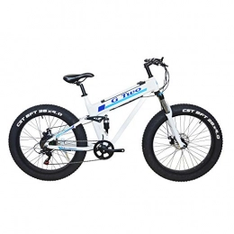 GG Bike GG 26'' 7S Pedal Assist Electric Bike Powerful Fat Tire Mountain Bike, 350W / 500W Motor, 48V 10.4Ah / 11.6Ah Lithium Battery, Beach Snow Bicycle(White, 350W 48V10.4Ah)