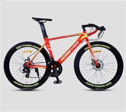 GJZM Bike GJZM 26 Inch Road Bike Adult 14 Speed Dual Disc Brake Racing Bicycle Lightweight Aluminium Road Bike Perfect for Road Or Dirt Trail Touring Red-Orange