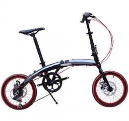 GHGJU  Kids Bike Aluminum Folding Bike 16-inch Ultra-light Adult Bike Mini-student Bike, Black-16in
