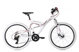 KS Cycling Road Bike KS Cycling Full Suspension Mountain Bike 26" Topspin White-Red 21 Gear