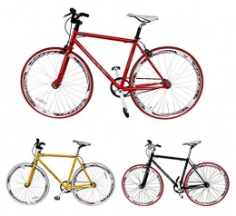 Micargi Road Bike Micargi ' 62628Fitness Bicycle Bike Fixed Gear Single Speed Road Bike Frame Height 48 / 53cm, yellow