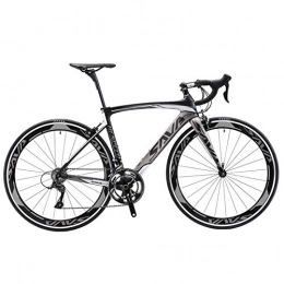 peipei Bike peipei Carbon fiber road bike 700C road bike carbon fiber bike road racing bike 22 speed bike-Black Grey_44cm