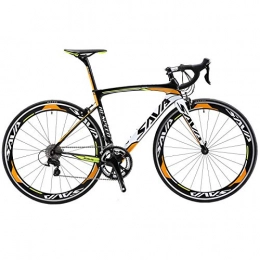 peipei Bike peipei Carbon fiber road bike 700C road bike carbon fiber bike road racing bike 22 speed bike-Black Orange_44cm