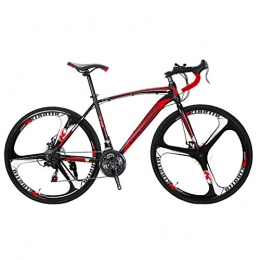 peipei Bike peipei Carbon steel road bike 700C road bike male and female students road racing adult 21 / 27 speed bike-Black red 3K_China_27