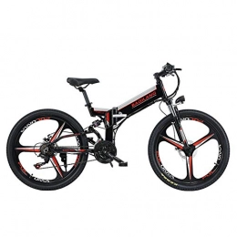 POTHUNTER Road Bike POTHUNTER SK-O1 26"Bike 27 Speed Full Suspension Folding Electric 48V 10ah Snow Mountain Beach E-vlo With 350 W Motor, 5in LCD Speedometer, Dual Hydraulic Disc Brake, A-26