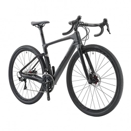 QILIYING Road Bike QILIYING Cruiser Bike Carbon Fiber Gravel Disc Brake Road Bike R11-R7000 22-speed Road Bike Racing Gravel Bike 18 / 22-speed Bike with 700x40C Tire (Color : Light Grey, Size : SHIMANO 105 22S)