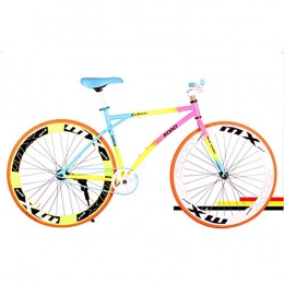 QLHQWE Bike QLHQWE Road bike, colored carbon steel 26 inch fixed gear rear pedal brake student bike road bike