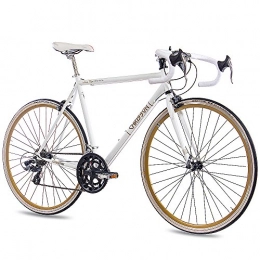 CHRISSON Bike Road Bike 28 InchUrban Bike Bicycle Chrisson Vintage Road 1.0with 14G Shimano Retro Look White Matt