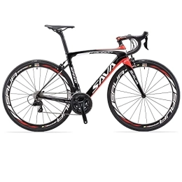 SAVADECK Bike SAVADECK Herd6.0 Carbon Road Bike T800 Full Carbon Fiber 700C Racing Bike with Shimano 105 R7000 22 Speed Groupset and 3K Carbon Clincher Wheelset Ultralight Road Bicycle (Black Red, 54cm)