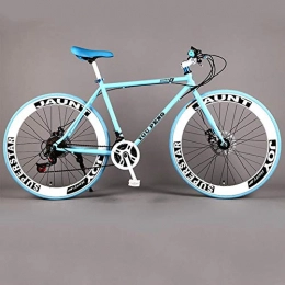 WYN Bike WYN Bicycle Fixed Gear Road Bike Speed Double Disc Brakes Men and Women Wheel sStudent Adult, Light color, 21speed
