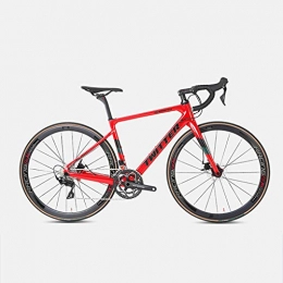 Yinhai Bike Yinhai Carbon Road Bike, SHIMANO 105 / R7000 700C Carbon Fiber Racing Bicycle with SHIMANO 105 / R7000 22 Speed Derailleur System And Double Disc Brake, Red 51cm