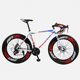 ZTYD Bike ZTYD Road Bicycle, 26 Inches 27-Speed Bikes, Double Disc Brake, High Carbon Steel Frame, Road Bicycle Racing, Men's And Women Adult, Red