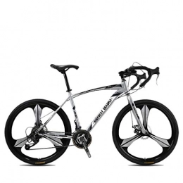 ZXLLO Bike ZXLLO Road Racing Bike 27 Speed 700C Wheels 3 Spoke Road Bicycle Dual Disc Brake Bicycle, Silver