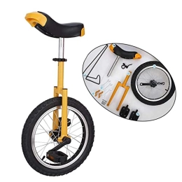 QWEQTYU Bike QWEQTYU Excellent 16" / 18" / 20" Wheel Uni-Cycle Skidproof Unicycle Stand Cycling, Manganese Steel Frame Leakage Protection Mute Bearing, Yellow