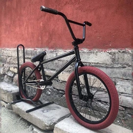 LJLYL BMX LJLYL BMX Bike 20 Zoll für Erwachsene und Jugendliche - Anfänger bis Fortgeschrittene, hochfester Chrom-Molybdän-Stahl, schwarzer Rahmen / rote Reifen