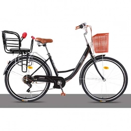 BEIGOO Fahrräder BEIGOO 24 / 26 Zoll Retro Citybike Damen - Damen-City-Fahrrad, 6 Gang Nabenschaltung im Retro Design, Vintage Damenfahrrad mit Rücktrittbremse und Gepäckträger-1C-26Zoll