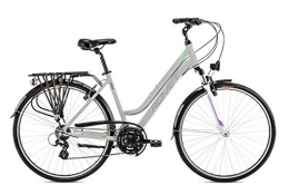 breluxx Fahrräder breluxx® 28 Zoll ALU Trekking Damenfahrrad Citybike FS - Gazela 1, grau grün, Model 2021
