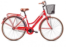 breluxx Fahrräder breluxx® 28 Zoll Damenfahrrad Amsterdam, Nexus 3 Gang Nabenschaltung, Rücktrittbremse, Citybike mit Korb + Beleuchtung, Retro Bike, rot - Modell 2020