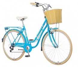 breluxx City breluxx® 28 Zoll Damenfahrrad Venera Fashion Karma blau Citybike mit Korb + Licht, Retro Bike, 6 Gang Shimano, Modell 2020