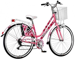 breluxx City breluxx® 28 Zoll Damenfahrrad Venera Fashion Secret Garden Citybike mit Korb + Licht Retro Damenrad, 6 Gang Shimano