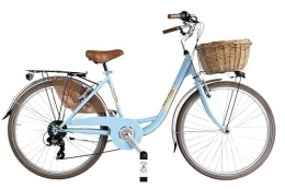 BICICLETTE CANELLINI City Damenfahrrad Venus süß Taille 26" Shimano CTB Citybike Stadtfahrrad (Hellblau)