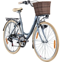 Galano City Galano 28 Zoll Valencia 6 Gang Citybike Stadt Fahrrad Damenrad Damenfahrrad, Rahmengrösse:16 Zoll, Farbe:Silber