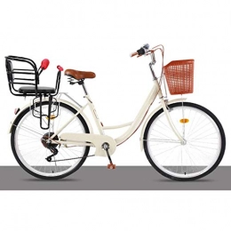 NIUYU Fahrräder NIUYU Ultraleicht Fahrrad, Retro 6 Gang Citybike Damen Cityrad für Stadtumgebung City Commuter Schüler Jungen-Mädchen Fahrrad-H-24Zoll