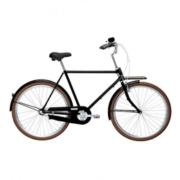 Velorbis City Velorbis Comfort Bike for Men Urban Chic Fahrrad 3 Gang 22, 5 Zoll Rahmen mit Frontträger (Jet Black, 57 cm)