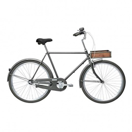 Velorbis City Velorbis Comfort Bike for Men Urban Chic Fahrrad 3 Gang 22, 5 Zoll Rahmen mit Frontträger (Mouse Grey, 57 cm)