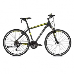 Leaderfox Cross Trail und Trekking 28 Zoll Leader Fox Daft Gent Crosser MTB Cross Bike Shimano 24 Gang grau gelb RH 44cm