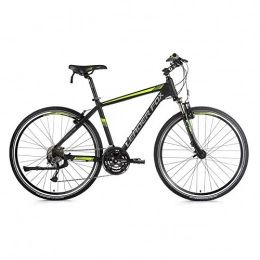 Leaderfox Cross Trail und Trekking 28 Zoll Leader Fox Daft Gent Crosser MTB Cross Bike Shimano 24 Gang schwarz grün RH 44cm