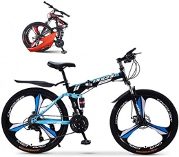 BUK Cross Trail und Trekking BUK Trekkingrad Stoßdämpfendes faltbares Mountainbike für Erwachsene 20 Zoll leichtes faltbares Citybike-Stahlrahmen-Doppelscheibenbremsrad-Blau