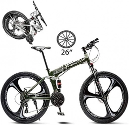 BUK Cross Trail und Trekking Trekkingrad Foldable Trekking Bicycle Cross Trekking Bikes Carbon Steel Double Brake Bicycle 26 Inch Students Variable Speed ​​Off-Road-24Geschwindigkeit_Grün