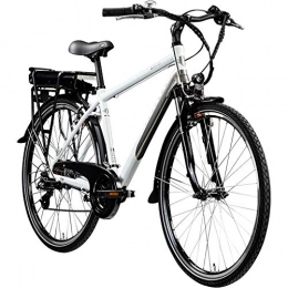 Zündapp Cross Trail und Trekking ZÜNDAPP E Bike 700c Trekkingrad Pedelec Z802 Elektrofahrrad 21 Gänge 28 Zoll Rad (weiß / grau, 48 cm)