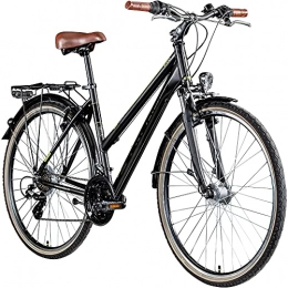 Zündapp Cross Trail und Trekking Zündapp T700 700c Trekkingrad Damen Fahrrad Trekking 28 Zoll Trekkingfahrrad StVZO (schwarz, 45 cm)