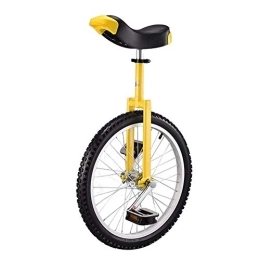 CukyI Einräder 16" / 18" / 20" Trainer-Einrad für Kinder / Erwachsene, höhenverstellbar, rutschfester Butyl-Bergreifen, Balance, Radfahren, Übung, Spaß, Fahrrad, Fitness (Farbe: Gelb, Größe: 18-Zoll-Rad), langleb