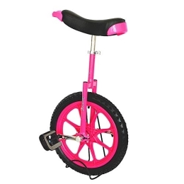 HWF Fahrräder HWF Einrad Kinder Kinder 16-Zoll-Rad Einrad mit Bequemem Sattelsitz & Gummibergreifen für Balance-Training Road Street Bike Radfahren (Color : Pink)