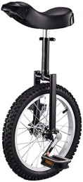 WLGQ Einräder WLGQ Einrad, verstellbares Fahrrad 16" 18" 20" 24" Radtrainer 2, 125" Rutschfester Reifen Cycle Balance Verwendung für Anfänger Kinder Erwachsene Übung Spaß Fitness, Schwarz, 18 Zoll