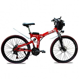 KT Mall Elektrofahrräder 26 Electric Mountain Bike Folding Electric Bike Max Geschwindigkeit Ist 40 Km / H Mit Wechsel 48V 500W 13Ah Lithium-Ionen-Batterie-Elektrisches Fahrrad Für Erwachsene, Rot