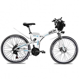 KT Mall Elektrofahrräder 26 Electric Mountain Bike Folding Electric Bike Max Geschwindigkeit Ist 40 Km / H Mit Wechsel 48V 500W 13Ah Lithium-Ionen-Batterie-Elektrisches Fahrrad Für Erwachsene, Weiß